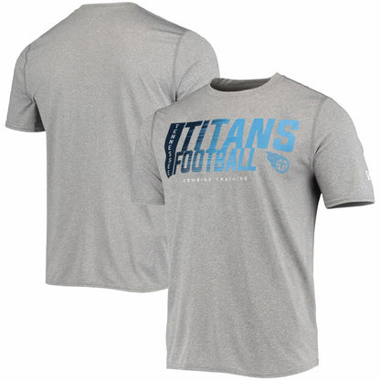 Tennessee Titans New Era Combine Authentic Game On T-Shirt - Heathered Gray on sale