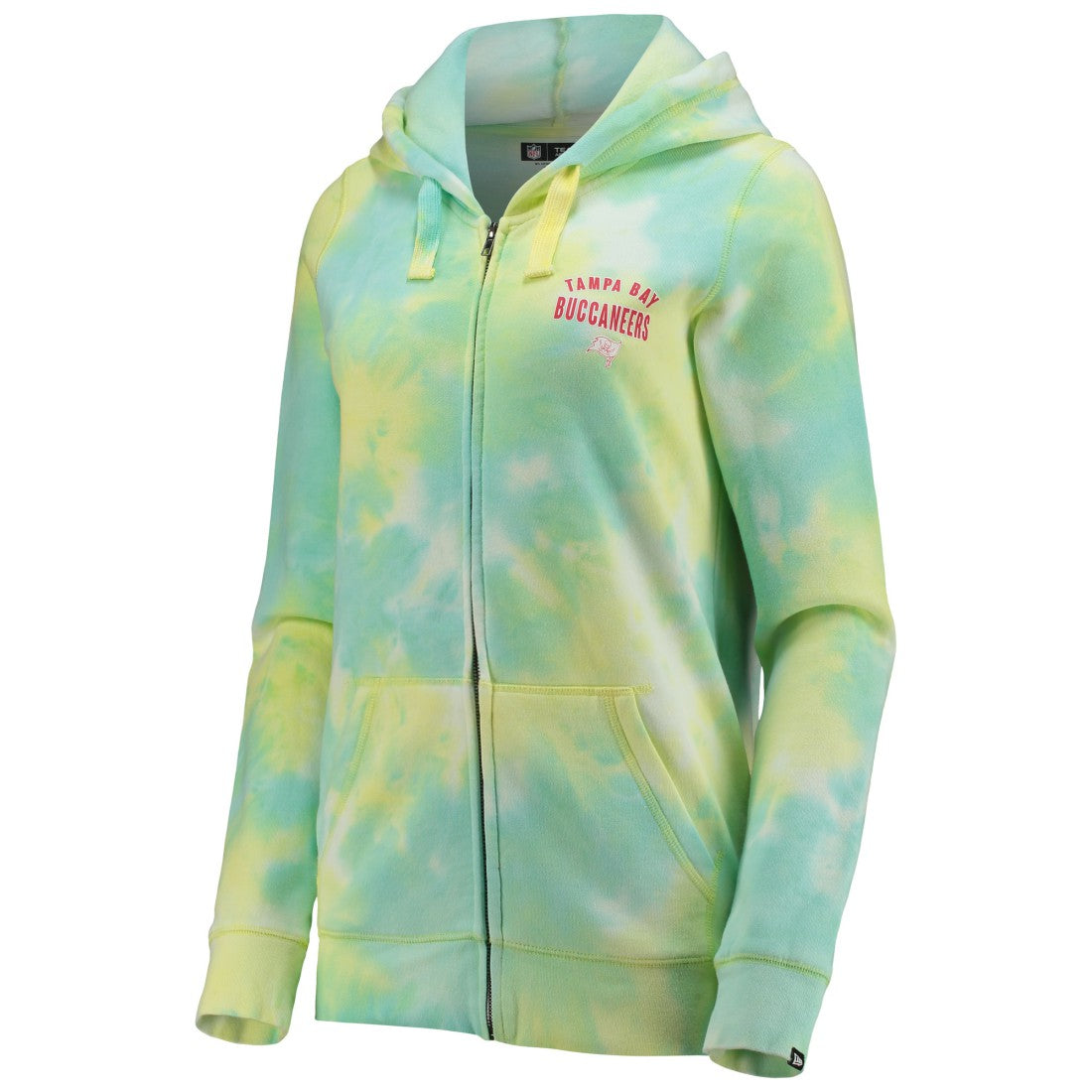 Tampa Bay Buccaneers New Era Women's Ice-Dye Full-Zip Hoodie - White discount