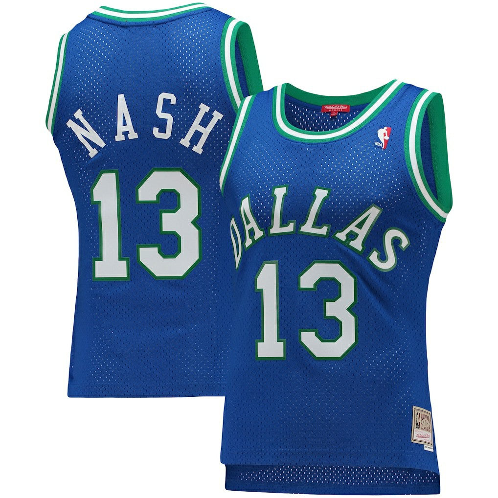 Steve Nash Dallas Mavericks Women's 1998/99 Hardwood Classics Swingman Jersey sale - Blue | Mitchell & Ness online