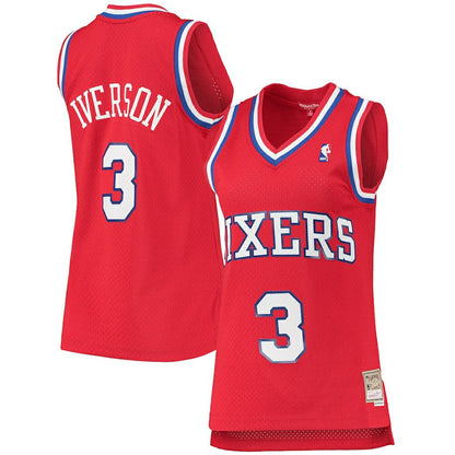 Allen Iverson Philadelphia 76ers Women's 2002/03 Hardwood Classics Swingman Jersey - Red | Mitchell & Ness outlet