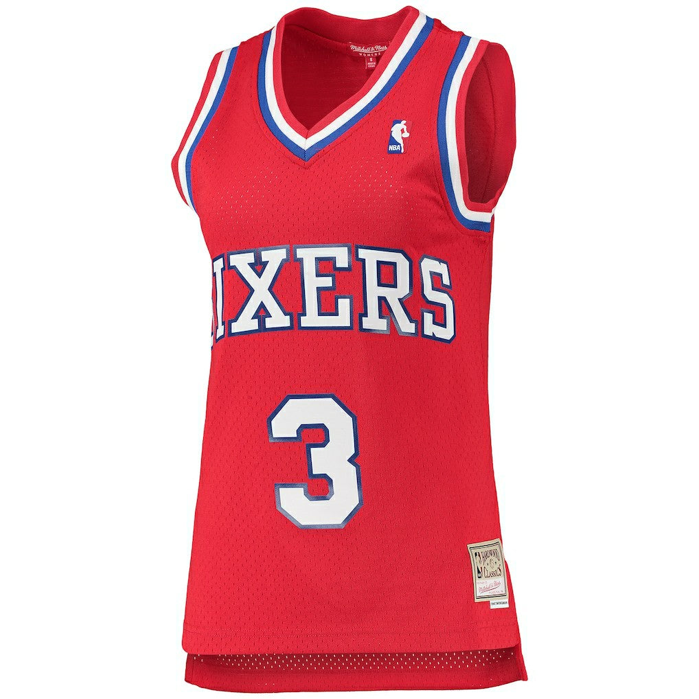 Allen Iverson Philadelphia 76ers Women's 2002/03 Hardwood Classics Swingman Jersey - Red | Mitchell & Ness outlet
