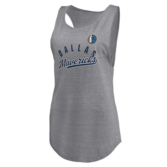 Dallas Mavericks Women's Quality Time Open Scoop Neck Tri-Blend Tank Top sale - Heathered Gray | Fanatics sale