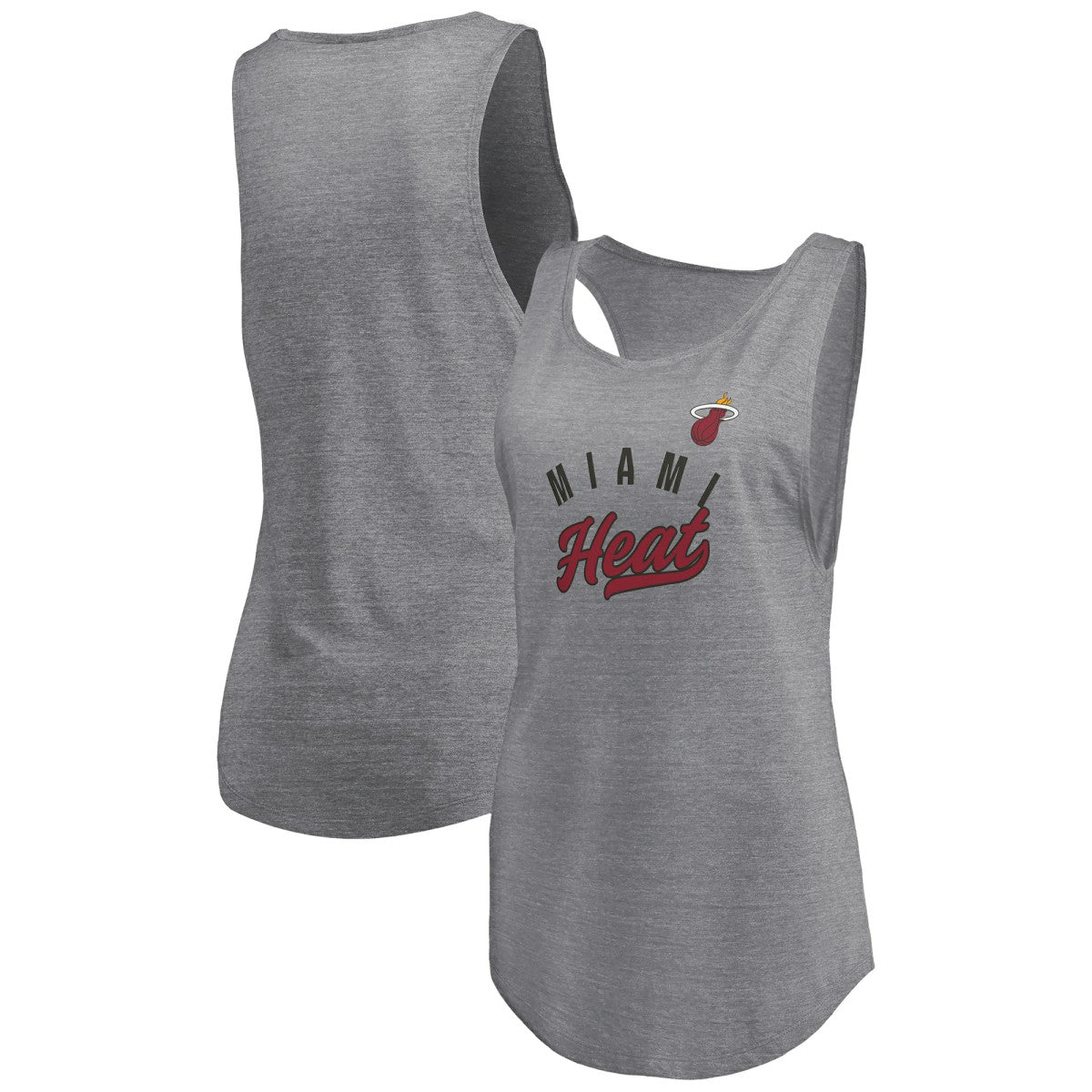 Miami Heat Women's Quality Time Open Scoop Neck Tri-Blend Tank Top - Heathered Gray | Fanatics cheap