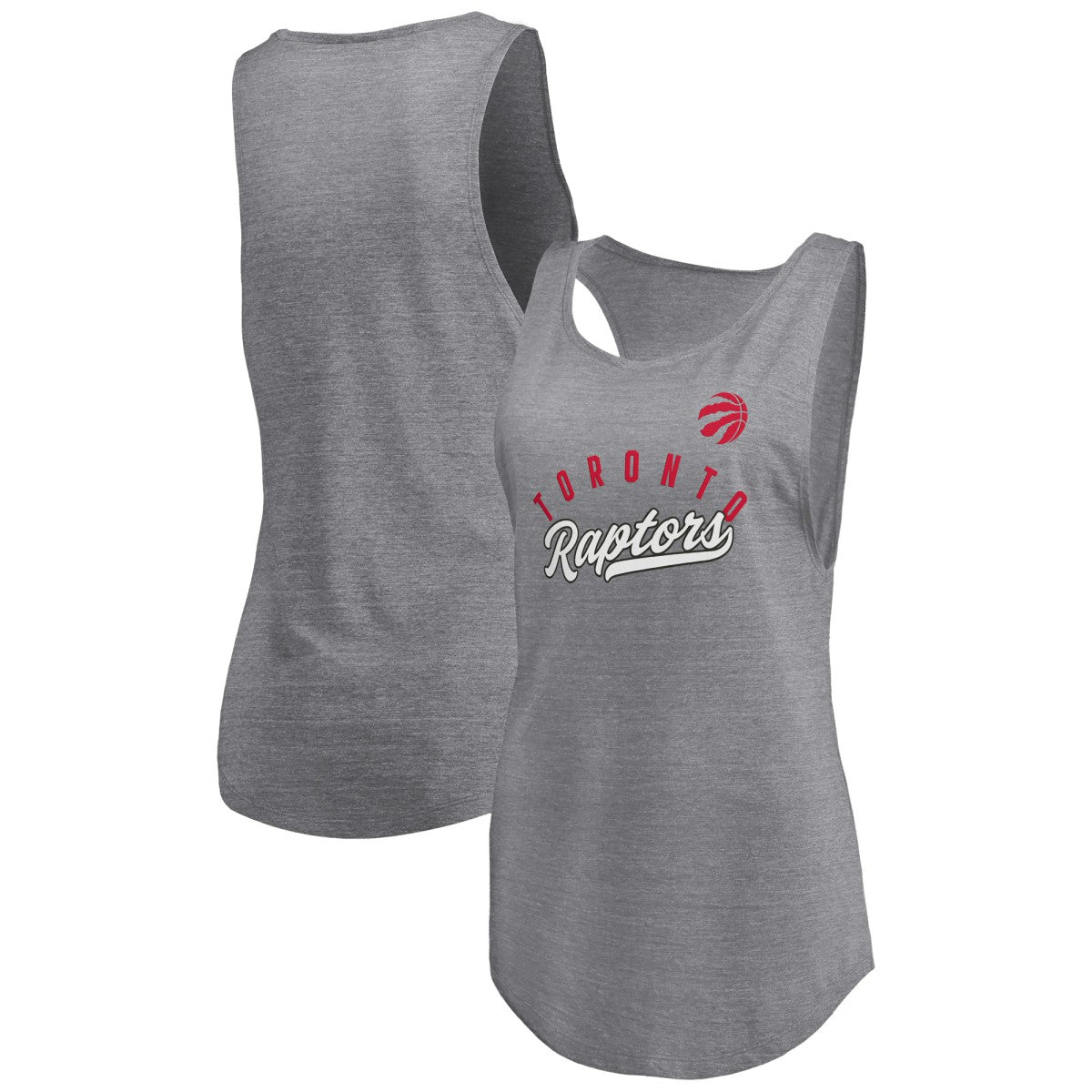 Toronto Raptors Women's Quality Time Open Scoop Neck Tri-Blend Tank Top - Heathered Gray | Fanatics discount