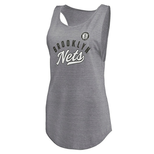 Brooklyn Nets Women's Quality Time Open Scoop Neck Tri-Blend Tank Top - Heathered Gray | Fanatics outlet