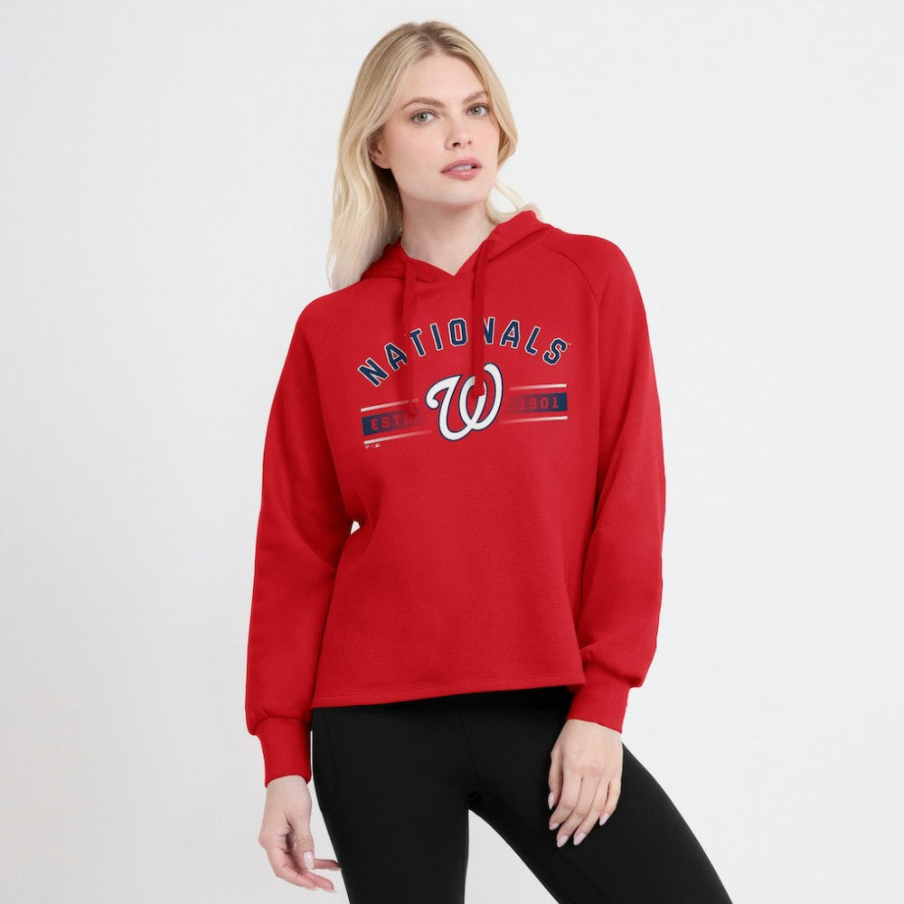 Washington Nationals Women's Perfect Play Raglan Pullover Hoodie - Red