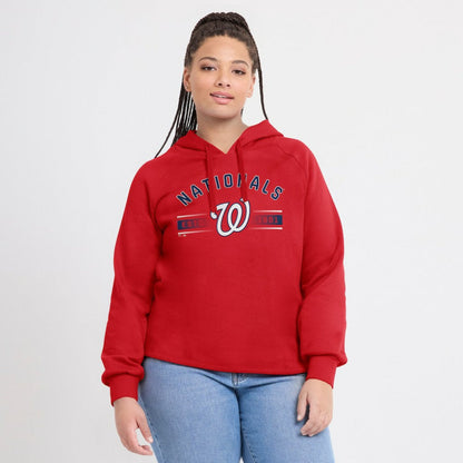 Washington Nationals Women's Perfect Play Raglan Pullover Hoodie - Red
