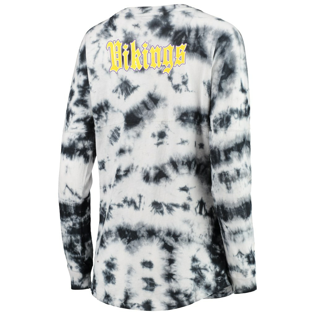 Minnesota Vikings New Era Women's Tie-Dye Long Sleeve T-Shirt - Black outlet
