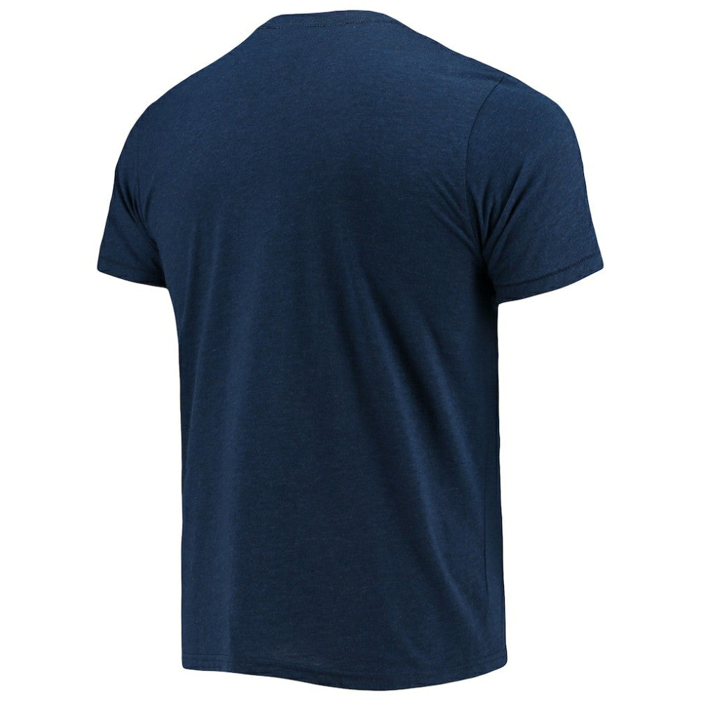 Atlanta Braves Homage Hand-Drawn Logo Tri-Blend T-Shirt - Navy