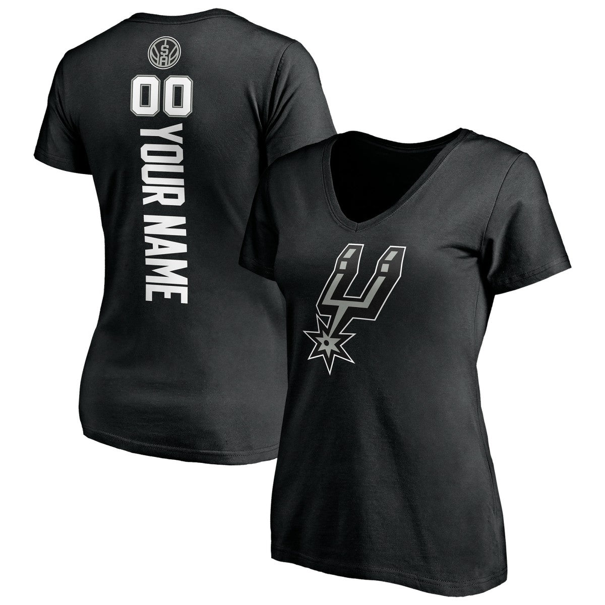 San Antonio Spurs Women's Personalized Playmaker Team V-Neck T-Shirt - Black shop