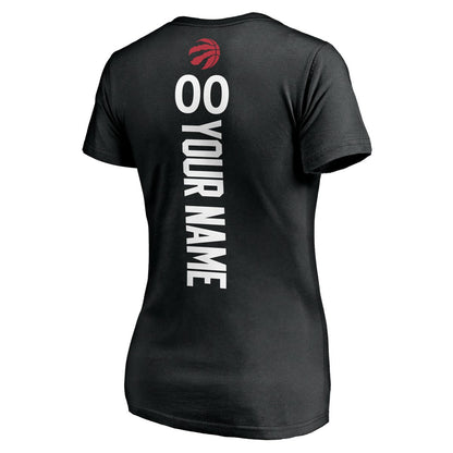 Toronto Raptors Women's Personalized Playmaker Team V-Neck T-Shirt - Black on sale