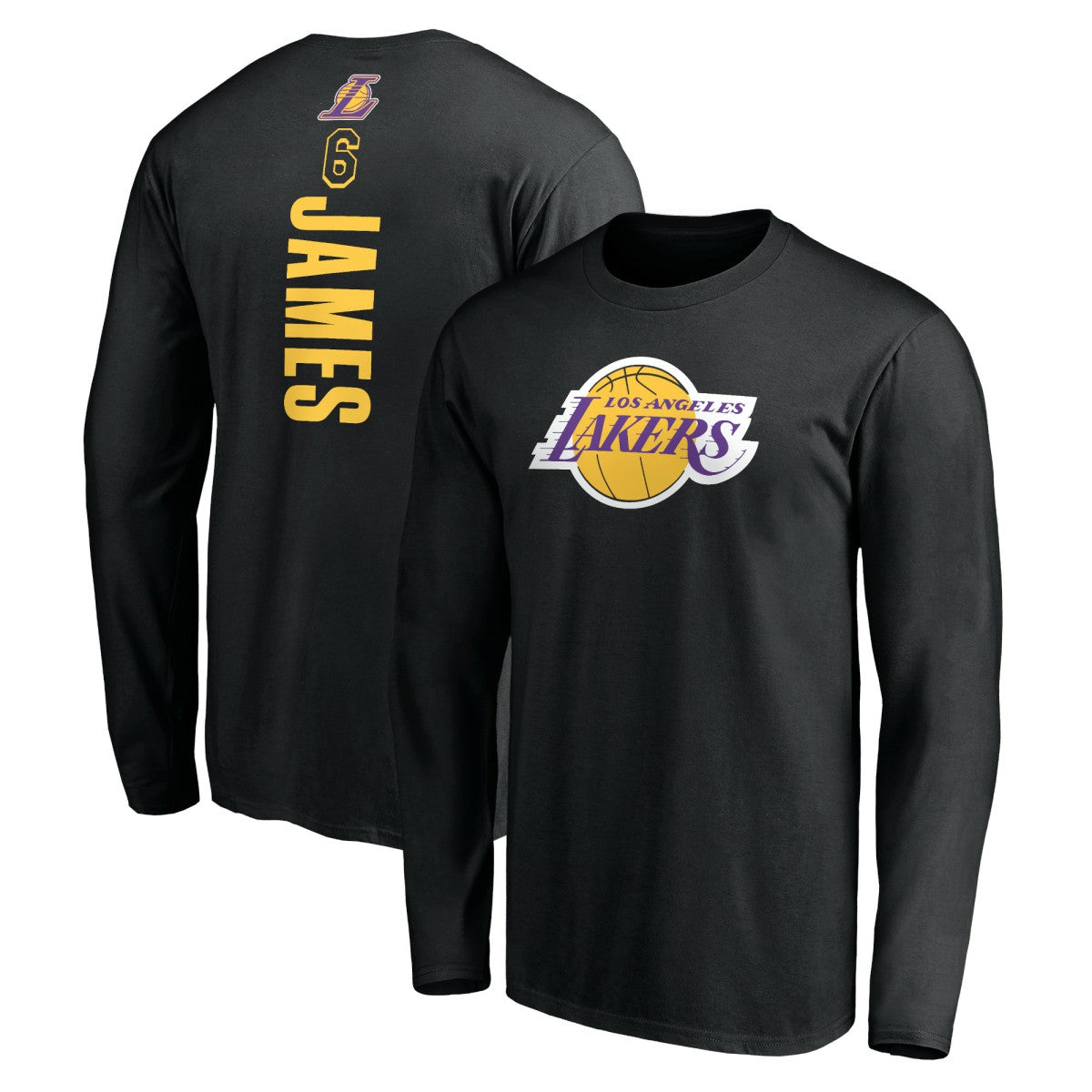 LeBron James Los Angeles Lakers #6 Playmaker Name & Number Long Sleeve T-Shirt - Black outlet