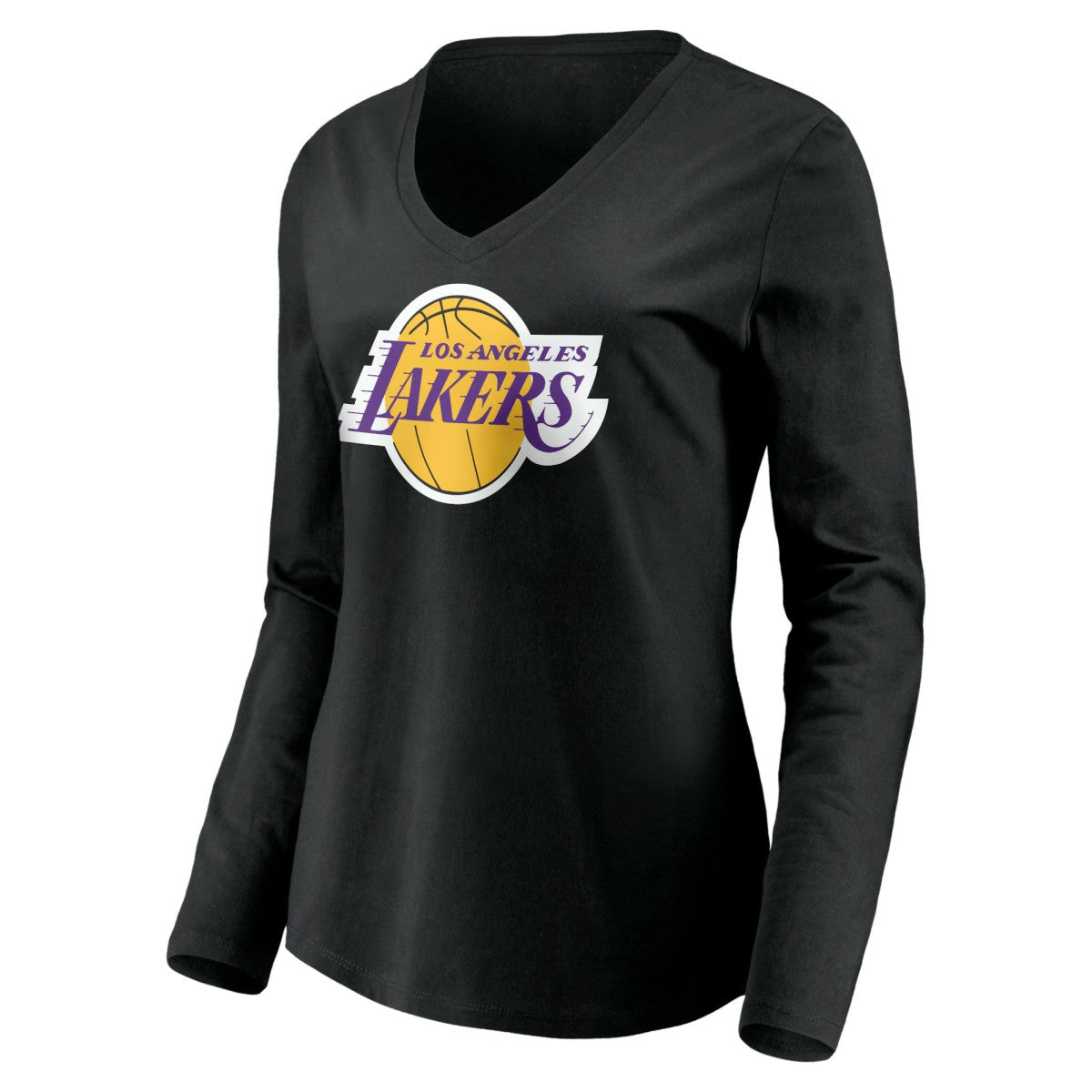 LeBron James Los Angeles Lakers Women's #6 Playmaker Name & Number Long Sleeve V-Neck T-Shirt - Black for sale