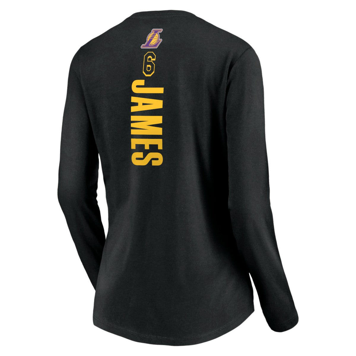 LeBron James Los Angeles Lakers Women's #6 Playmaker Name & Number Long Sleeve V-Neck T-Shirt - Black for sale