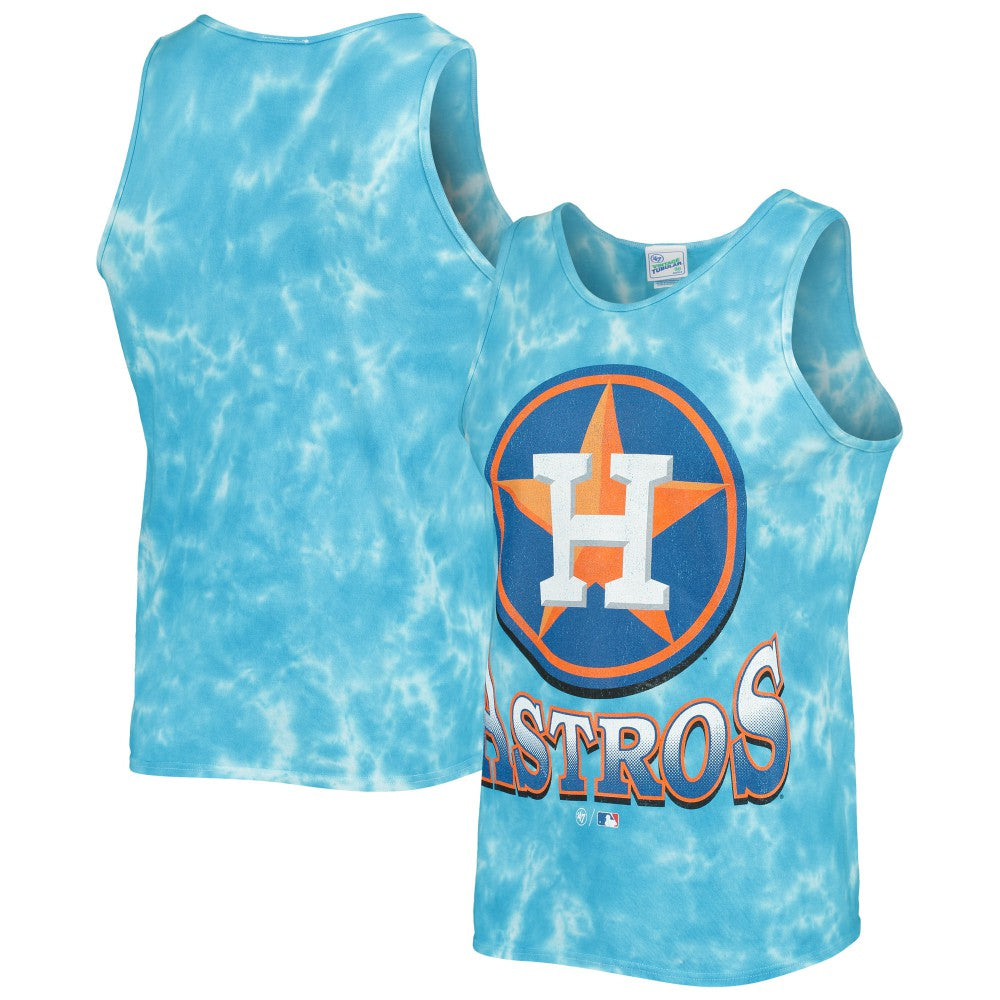 Houston Astros Big Leaguer Tubular Tie-Dye Tank Top - Blue | 47 brand