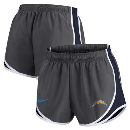 Los Angeles Chargers Women's Team Logo Performance Tempo Shorts - Charcoal | Nike online