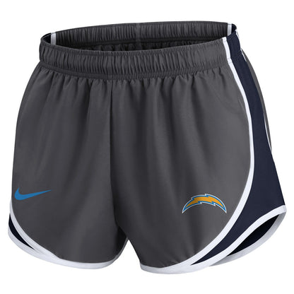 Los Angeles Chargers Women's Team Logo Performance Tempo Shorts - Charcoal | Nike online