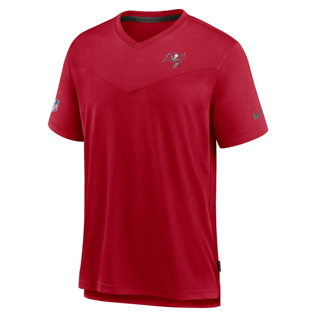 Tampa Bay Buccaneers Sideline Coach Chevron Lock Up Logo V-Neck Performance T-Shirt - Red | Nike for sale