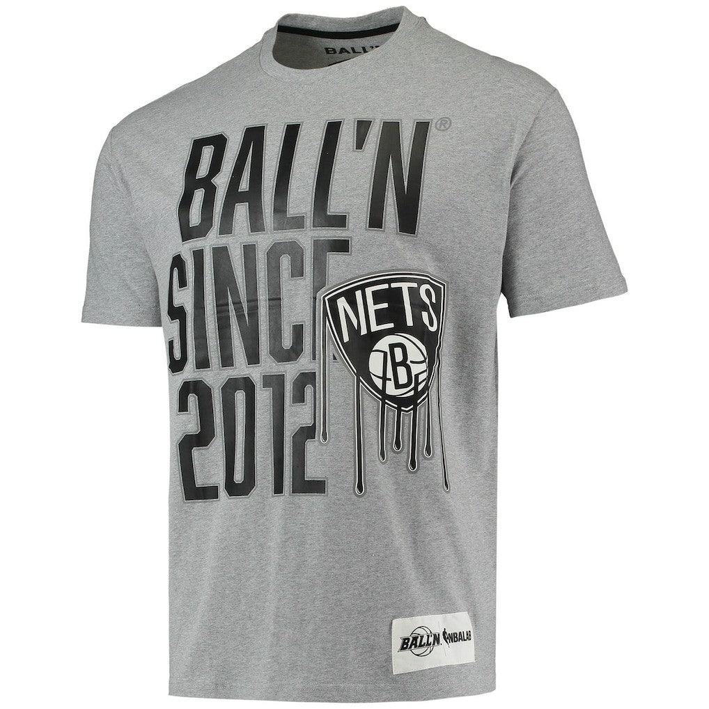 Brooklyn Nets BALL'N Since 2012 T-Shirt - Heathered Gray outlet