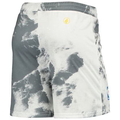 Los Angeles Lakers Women's Tie-Dye Crop Top & Shorts Set - White/Black outlet