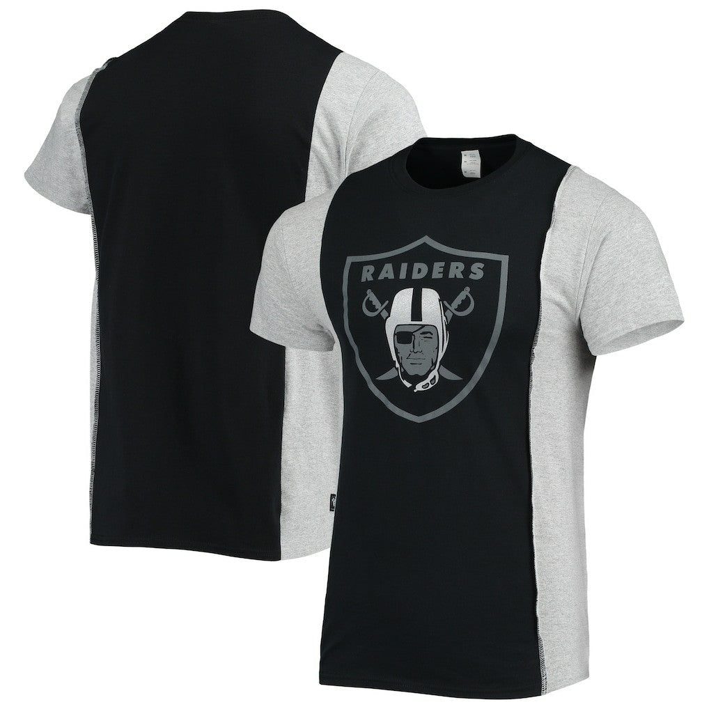 Las Vegas Raiders Refried Apparel Sustainable Split T-Shirt - Black/Heathered Gray online