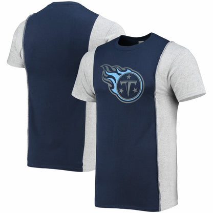 Tennessee Titans Refried Apparel Sustainable Split T-Shirt - Navy/Heathered Gray sale