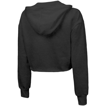 Brooklyn Nets Majestic Threads Women's Repeat Cropped Tri-Blend Pullover Hoodie - Black shop