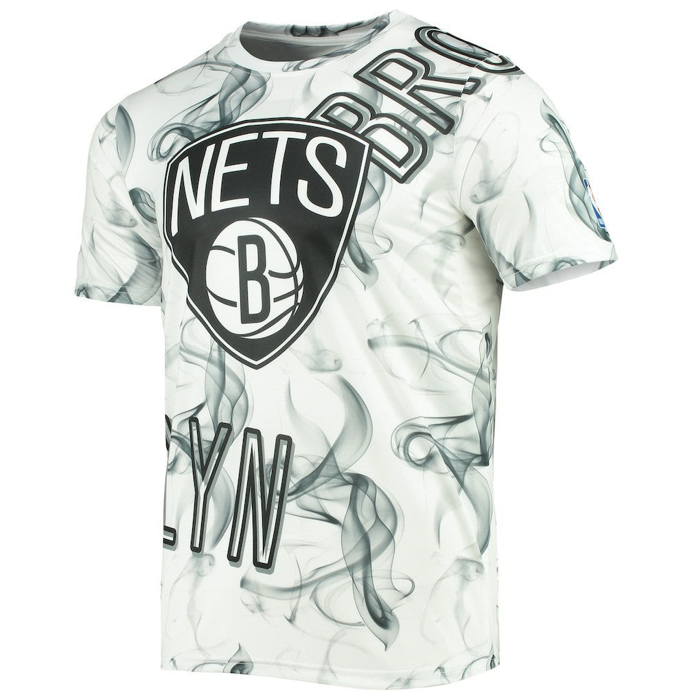 Brooklyn Nets FISLL Asymmetric Bold Smoke T-Shirt - White/Black shop