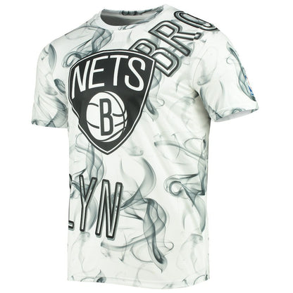 Brooklyn Nets FISLL Asymmetric Bold Smoke T-Shirt - White/Black shop