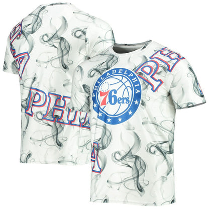 Philadelphia 76ers FISLL Asymmetric Bold Smoke T-Shirt - White/Black outlet