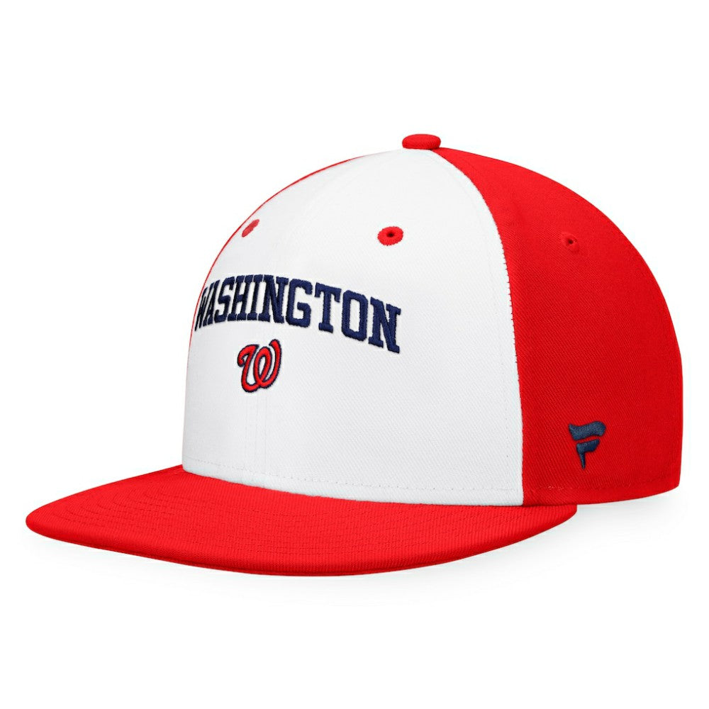 Washington Nationals Iconic Color Blocked Fitted Hat - White/Red