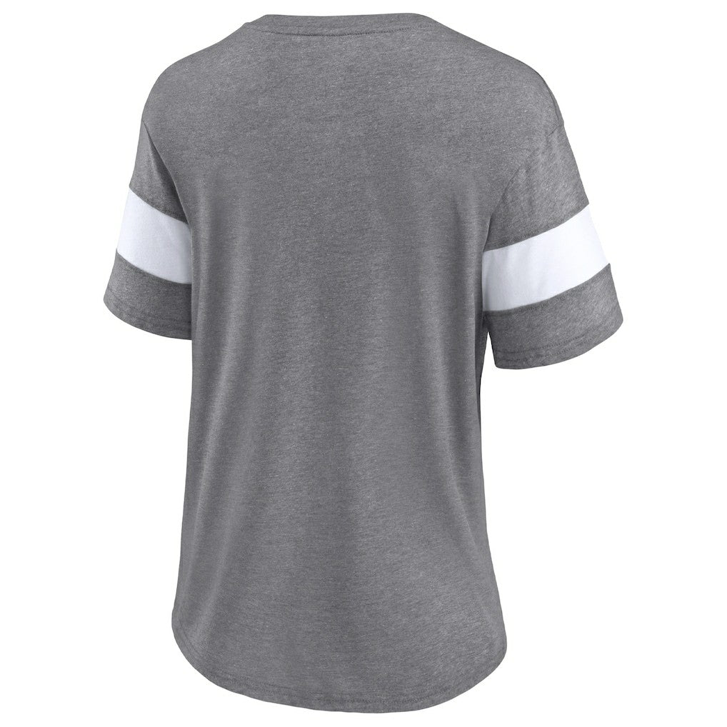 Cleveland Browns Women's Distressed Team Tri-Blend V-Neck T-Shirt - Heathered Gray/White outlet