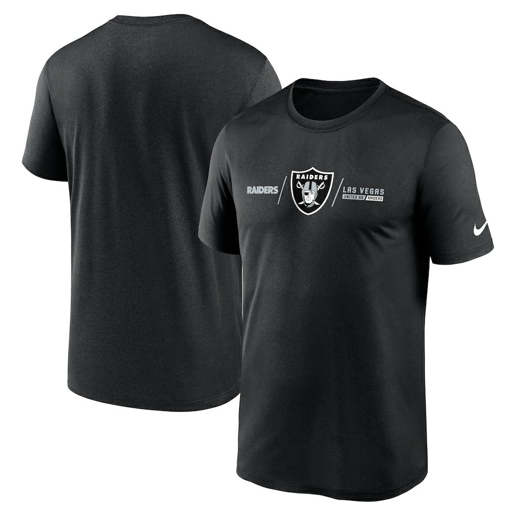 Las Vegas Raiders Horizontal Lockup Legend Performance T-Shirt - Black | Nike discount