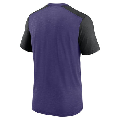 Baltimore Ravens Color Block Team Name T-Shirt - Heathered Purple/Heathered Black | Nike cheap