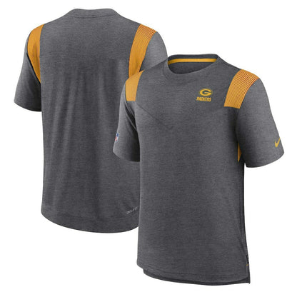 Green Bay Packers Sideline Tonal Logo Performance Player T-Shirt - Heather Charcoal | Nike sale