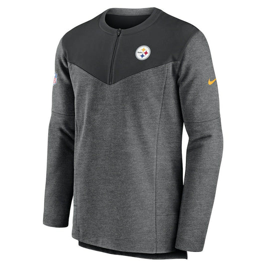 Pittsburgh Steelers Sideline Lockup Performance Quarter-Zip Top - Charcoal | Nike for sale