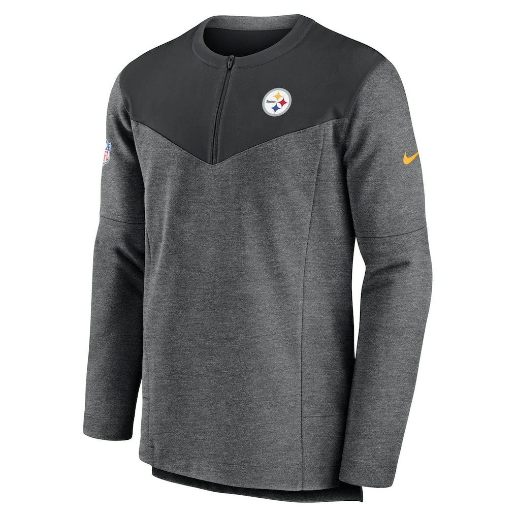 Pittsburgh Steelers Sideline Lockup Performance Quarter-Zip Top - Charcoal | Nike for sale
