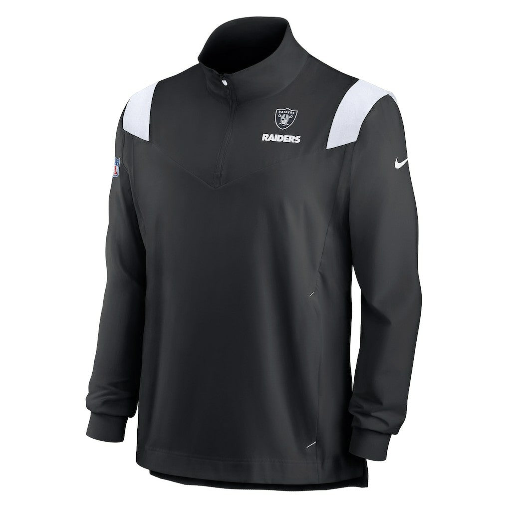 Las Vegas Raiders Sideline Coach Chevron Lockup Quarter-Zip Long Sleeve Top - Black | Nike outlet