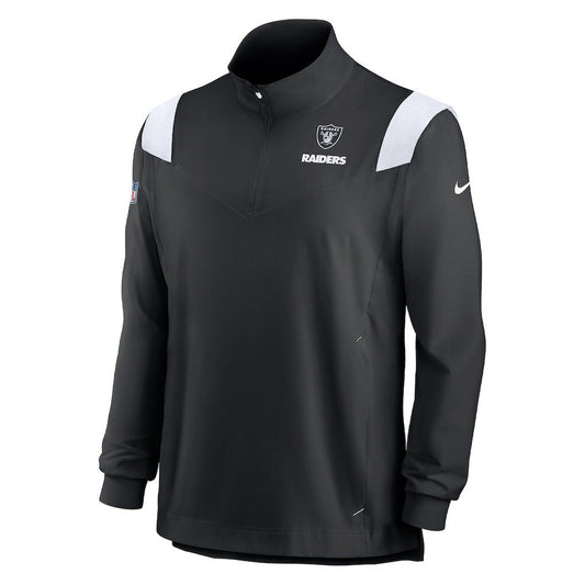 Las Vegas Raiders Sideline Coach Chevron Lockup Quarter-Zip Long Sleeve Top - Black | Nike outlet