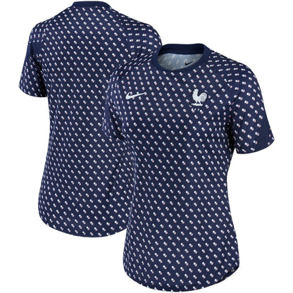 France National Team Women's 2022/23 Pre-Match Home Performance Top - Navy | Nike sale