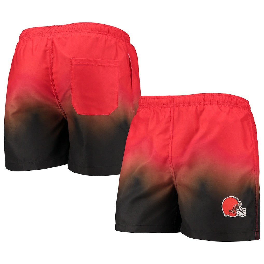Cleveland Browns FOCO Dip-Dye Swim Shorts - Orange/Brown on sale