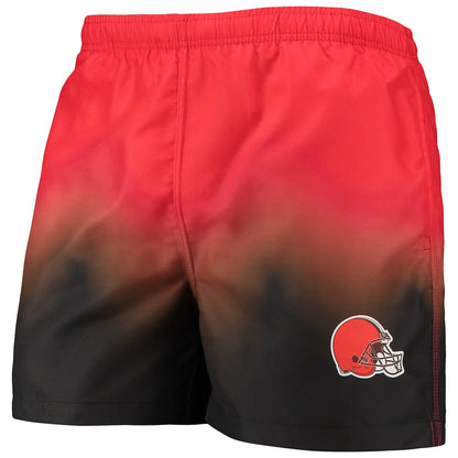 Cleveland Browns FOCO Dip-Dye Swim Shorts - Orange/Brown on sale