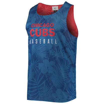 Chicago Cubs FOCO Floral Reversible Mesh Tank Top - Royal