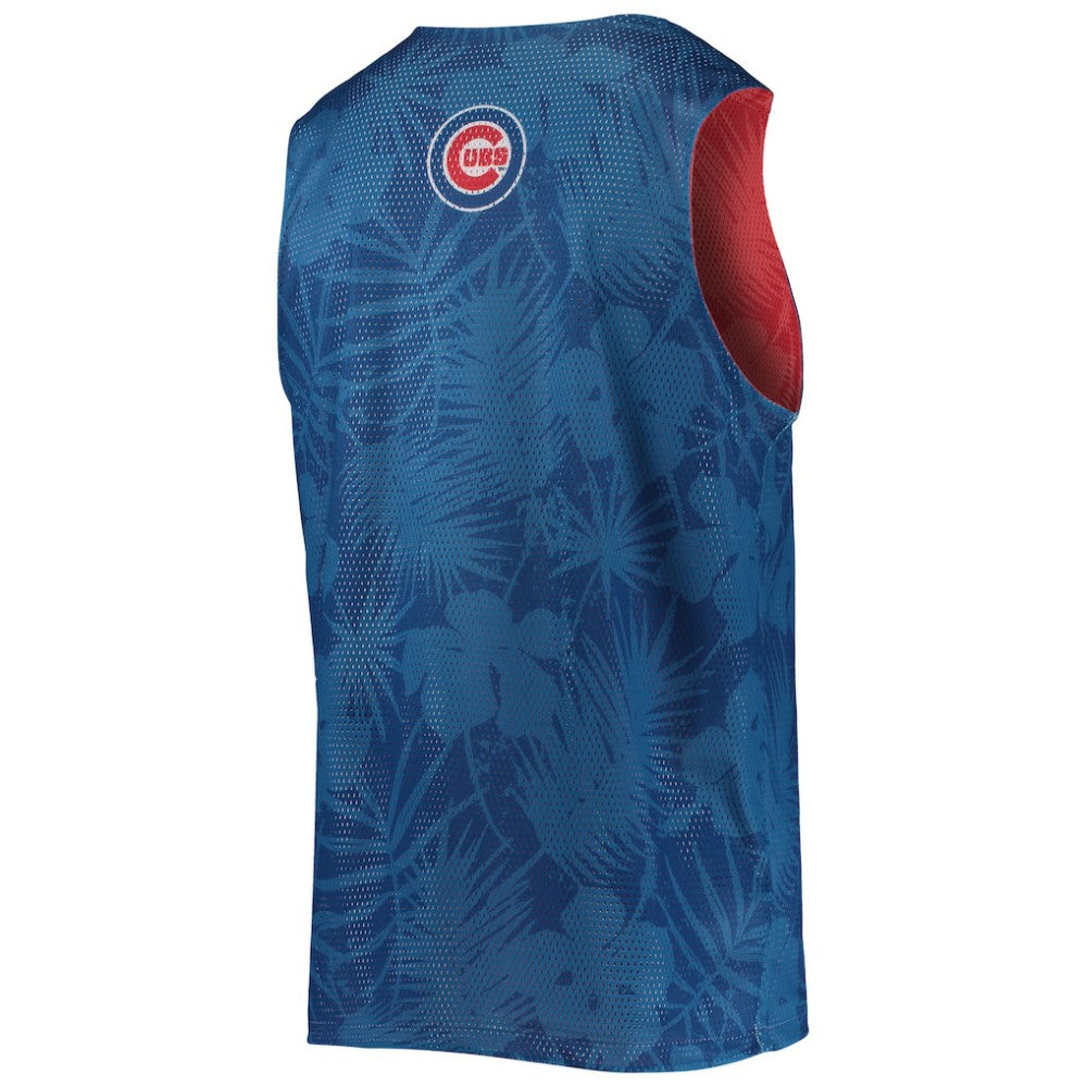 Chicago Cubs FOCO Floral Reversible Mesh Tank Top - Royal