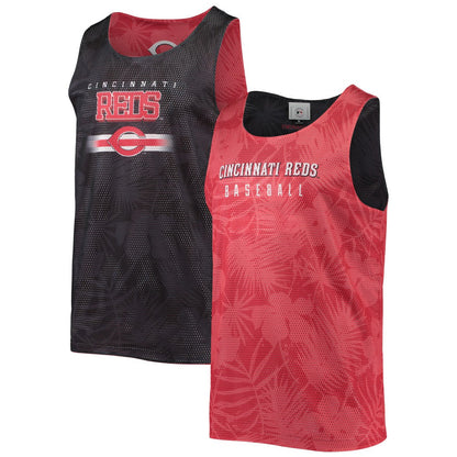 Cincinnati Reds FOCO Floral Reversible Mesh Tank Top - Red