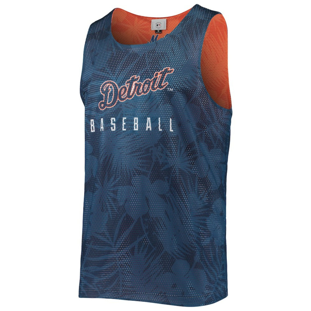 Detroit Tigers FOCO Floral Reversible Mesh Tank Top - Navy