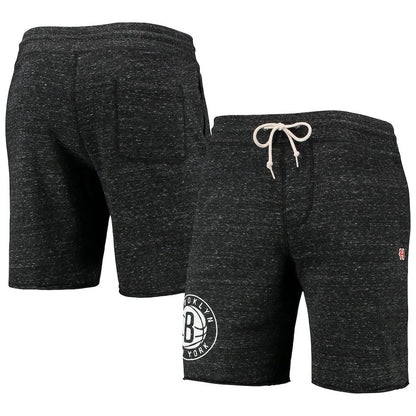 Brooklyn Nets Homage Primary Logo Tri-Blend Sweat Shorts - Charcoal for sale