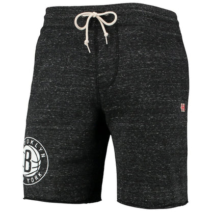 Brooklyn Nets Homage Primary Logo Tri-Blend Sweat Shorts - Charcoal for sale