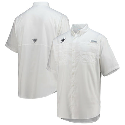Dallas Cowboys Tamiami Omni-Shade Button-Down Short Sleeve Shirt - White for sale