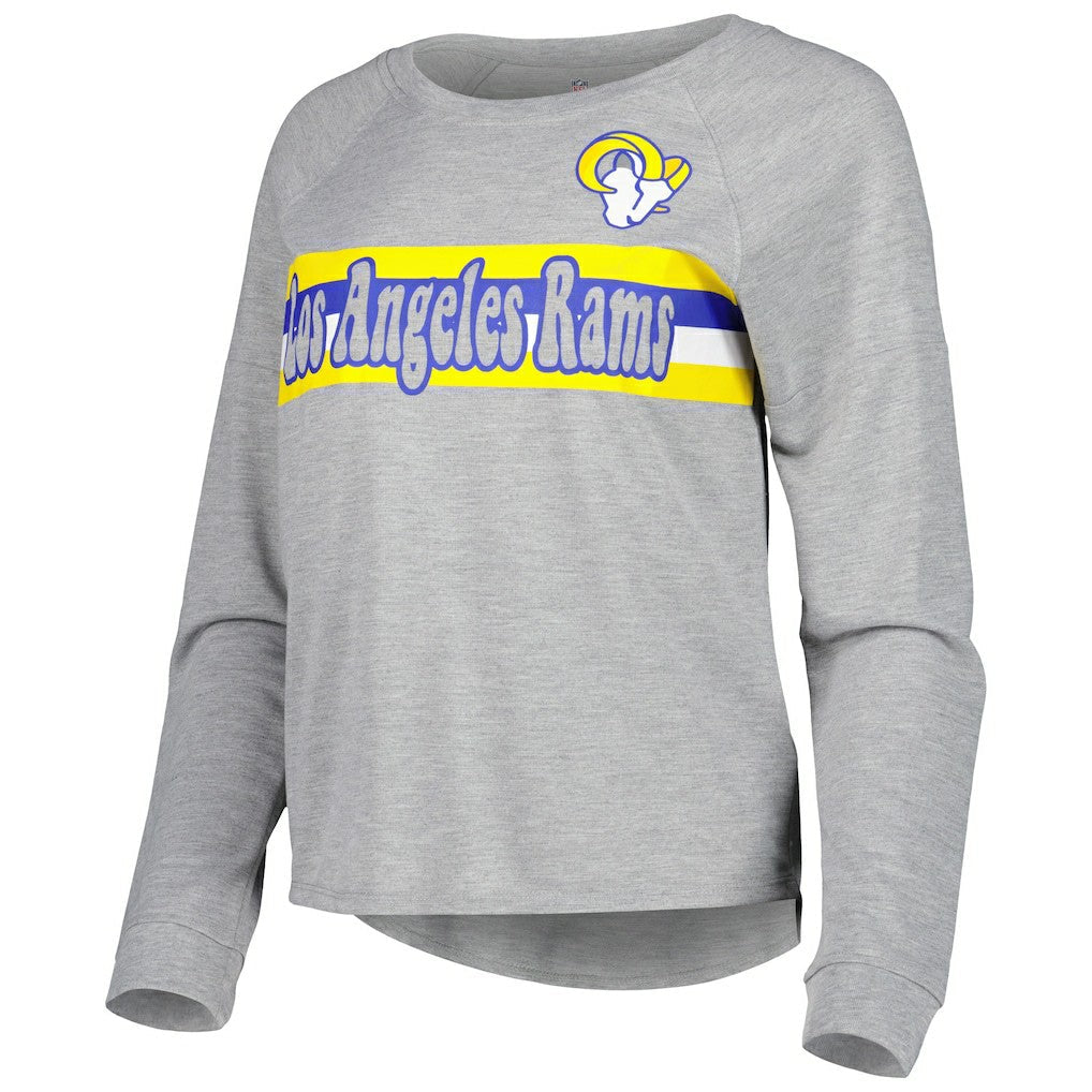 Los Angeles Rams Juniors All Striped Up Raglan Long Sleeve T-Shirt - Heathered Gray online